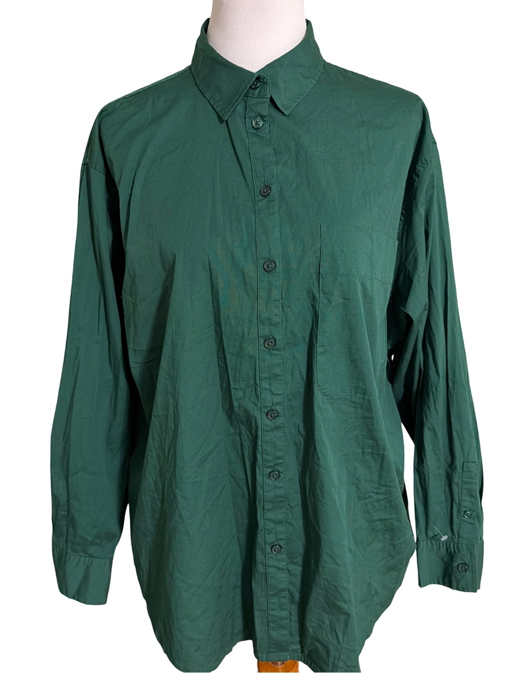A New Day Dark Green Button Down Casual Shirt